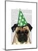 Party Pug-Fab Funky-Mounted Art Print