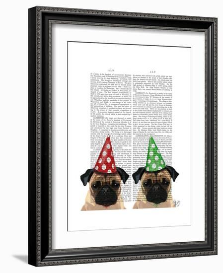 Party Pugs Pair-Fab Funky-Framed Premium Giclee Print