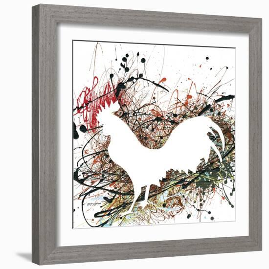 Party Rooster II-Gregory Gorham-Framed Art Print