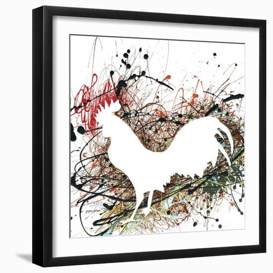 Party Rooster II-Gregory Gorham-Framed Art Print