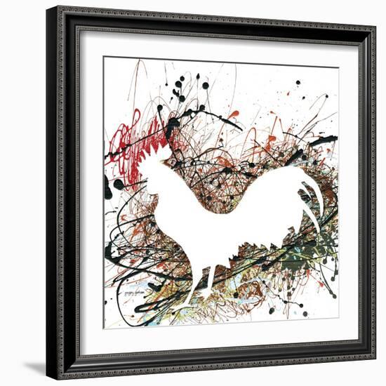 Party Rooster II-Gregory Gorham-Framed Art Print