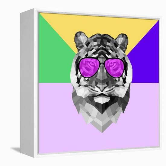 Party Tiger in Glasses-Lisa Kroll-Framed Stretched Canvas