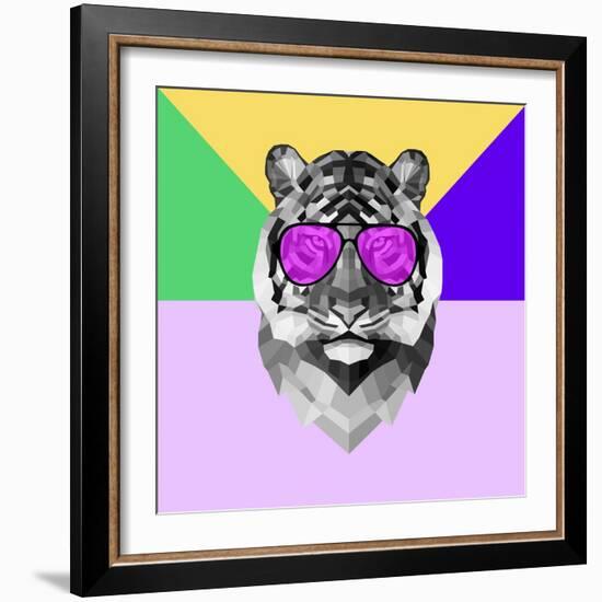 Party Tiger in Glasses-Lisa Kroll-Framed Art Print