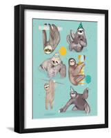 Party With Sloths-Hanna Melin-Framed Art Print