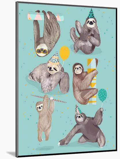 Party With Sloths-Hanna Melin-Mounted Art Print