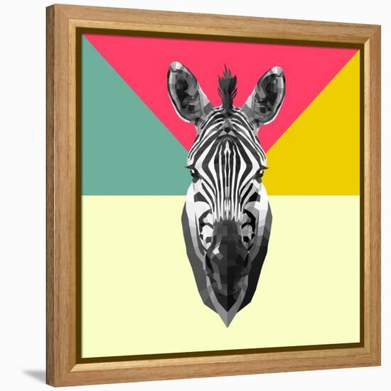 Party Zebra Head-NaxArt-Framed Stretched Canvas