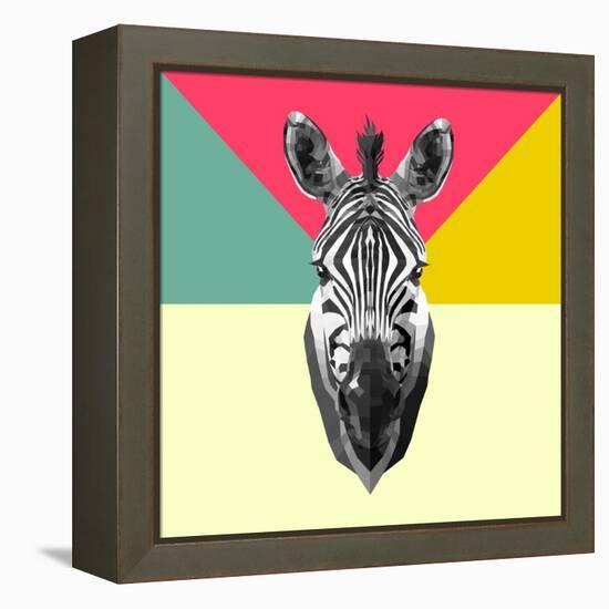 Party Zebra Head-NaxArt-Framed Stretched Canvas