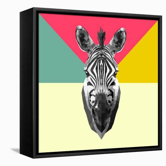 Party Zebra Head-NaxArt-Framed Stretched Canvas