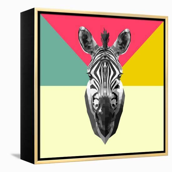 Party Zebra Head-NaxArt-Framed Stretched Canvas