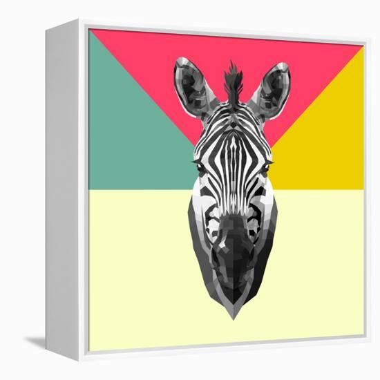 Party Zebra Head-NaxArt-Framed Stretched Canvas