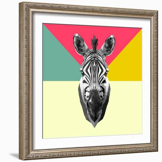 Party Zebra Head-NaxArt-Framed Art Print