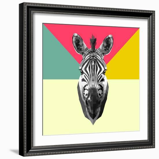 Party Zebra Head-NaxArt-Framed Art Print