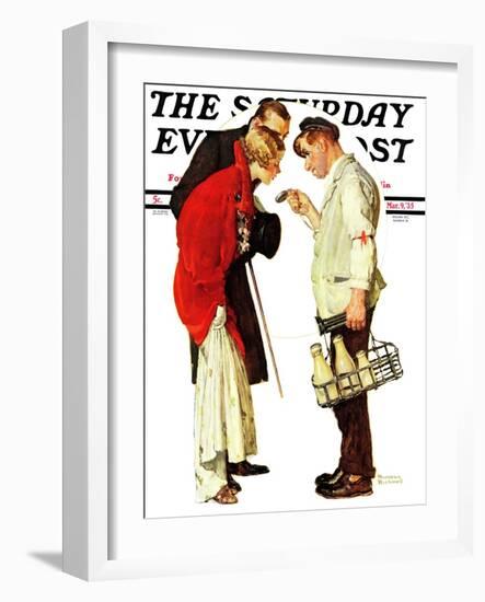 "Partygoers" Saturday Evening Post Cover, March 9,1935-Norman Rockwell-Framed Giclee Print