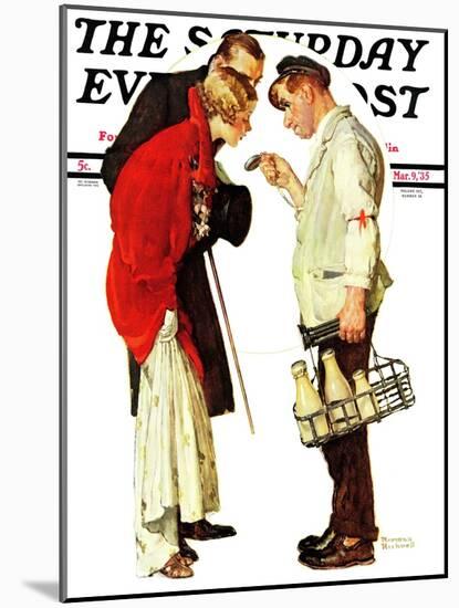 "Partygoers" Saturday Evening Post Cover, March 9,1935-Norman Rockwell-Mounted Giclee Print