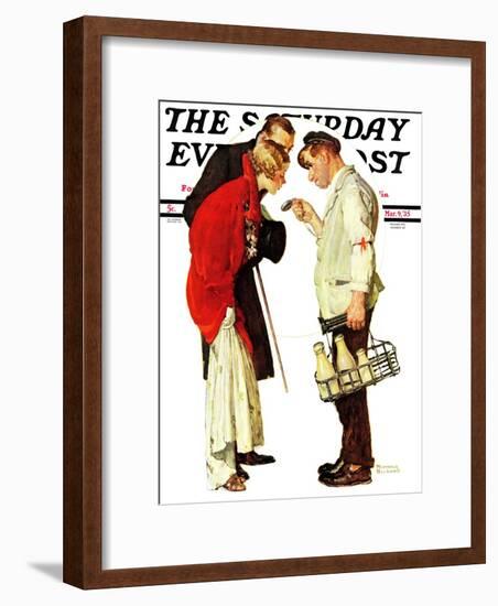 "Partygoers" Saturday Evening Post Cover, March 9,1935-Norman Rockwell-Framed Giclee Print