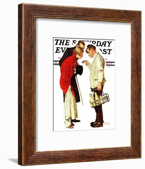 "Partygoers" Saturday Evening Post Cover, March 9,1935-Norman Rockwell-Framed Giclee Print