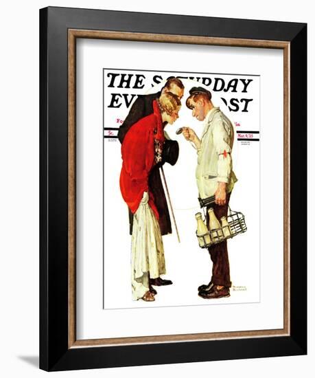 "Partygoers" Saturday Evening Post Cover, March 9,1935-Norman Rockwell-Framed Giclee Print