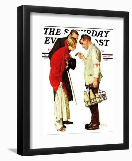 "Partygoers" Saturday Evening Post Cover, March 9,1935-Norman Rockwell-Framed Giclee Print