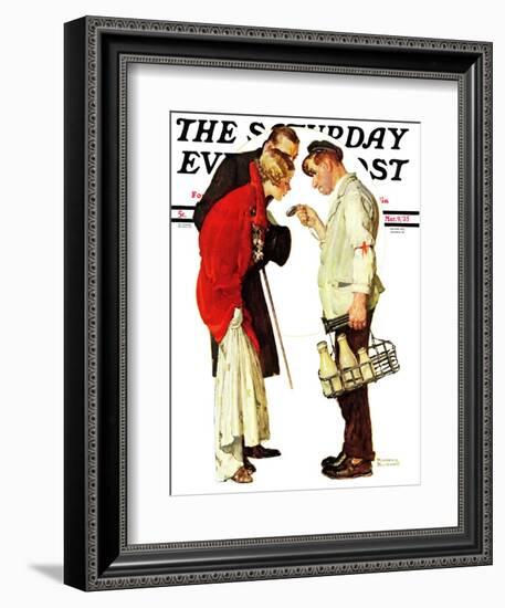 "Partygoers" Saturday Evening Post Cover, March 9,1935-Norman Rockwell-Framed Giclee Print