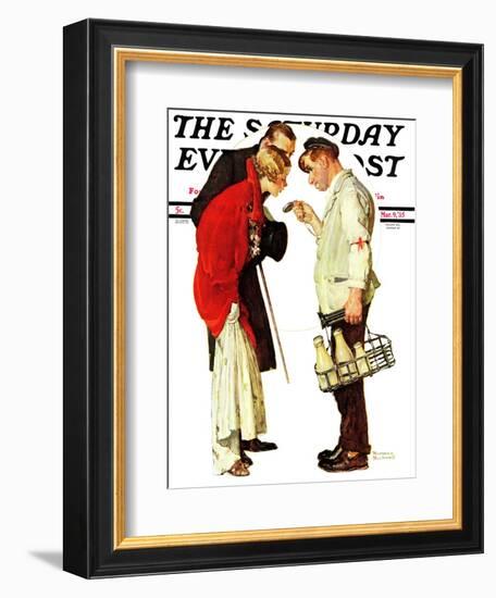 "Partygoers" Saturday Evening Post Cover, March 9,1935-Norman Rockwell-Framed Giclee Print