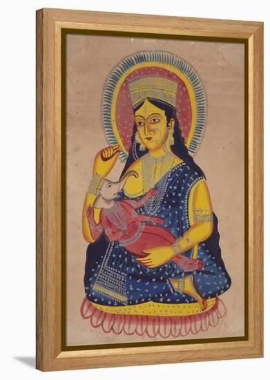 Parvati Nursing Ganesha, India-null-Framed Premier Image Canvas