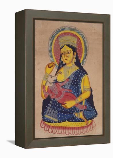 Parvati Nursing Ganesha, India-null-Framed Premier Image Canvas