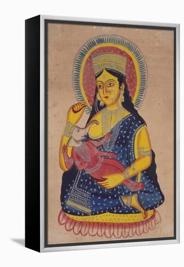 Parvati Nursing Ganesha, India-null-Framed Premier Image Canvas