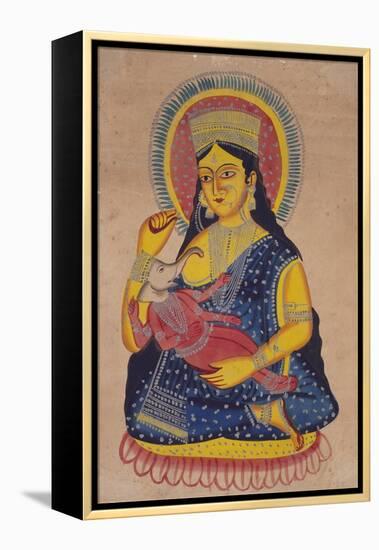 Parvati Nursing Ganesha, India-null-Framed Premier Image Canvas