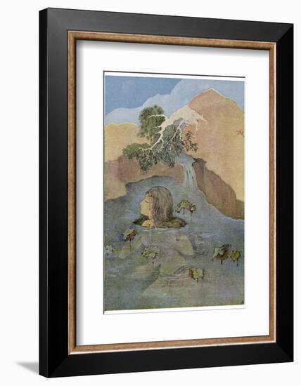 Parvati (Uma) is Unable to Distract Shiva from His Contemplation by Her Beauty-Nanda Lal Bose-Framed Photographic Print