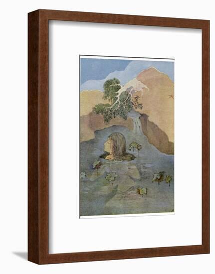 Parvati (Uma) is Unable to Distract Shiva from His Contemplation by Her Beauty-Nanda Lal Bose-Framed Photographic Print