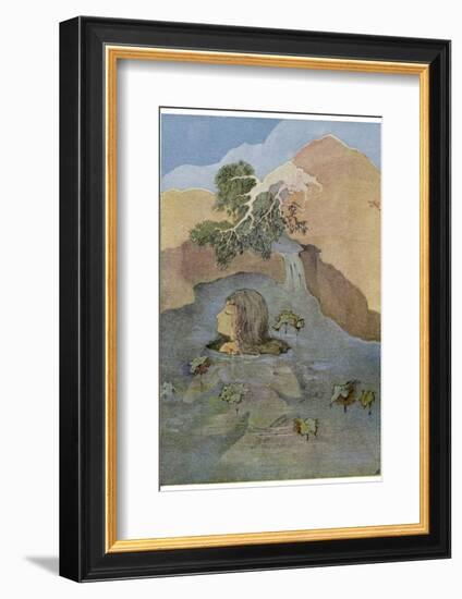 Parvati (Uma) is Unable to Distract Shiva from His Contemplation by Her Beauty-Nanda Lal Bose-Framed Photographic Print