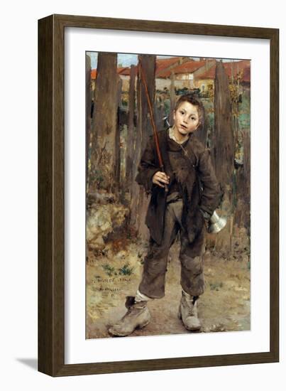 Pas Meche (Nothing Doing) Petit Garcon Travaillant Avec Les Chevaux De Halage Tirant Les Peniches P-Jules Bastien-Lepage-Framed Giclee Print