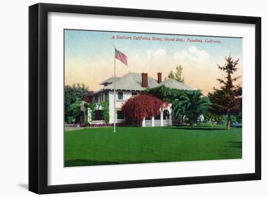 Pasadena, California - Grand Avenue View of a Californian Home-Lantern Press-Framed Art Print