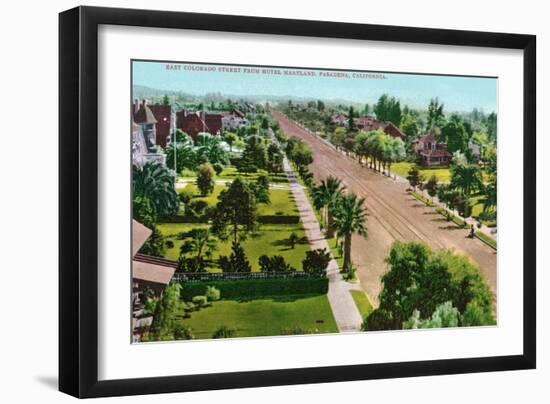 Pasadena, California - Hotel Maryland View Down East Colorado Street-Lantern Press-Framed Art Print