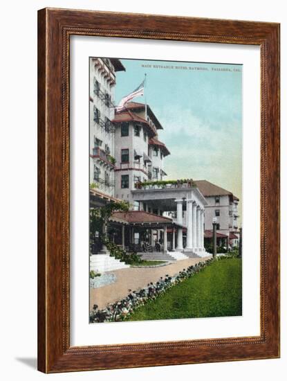 Pasadena, California - Hotel Raymond Main Entrance View-Lantern Press-Framed Art Print