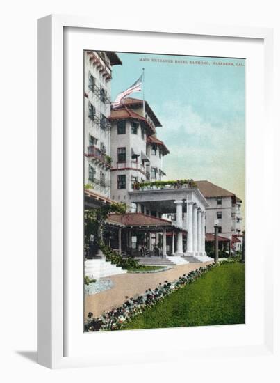 Pasadena, California - Hotel Raymond Main Entrance View-Lantern Press-Framed Art Print