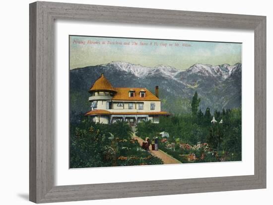 Pasadena, California - Picking Flowers Near Mount Wilson-Lantern Press-Framed Art Print