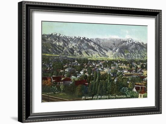 Pasadena, California - View of Mt. Lowe and Mt. Wilson-Lantern Press-Framed Art Print