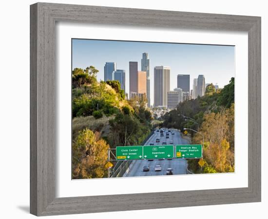 Pasadena Freeway (Ca Highway 110) Leading to Downtown Los Angeles, California, United States of Ame-Gavin Hellier-Framed Photographic Print