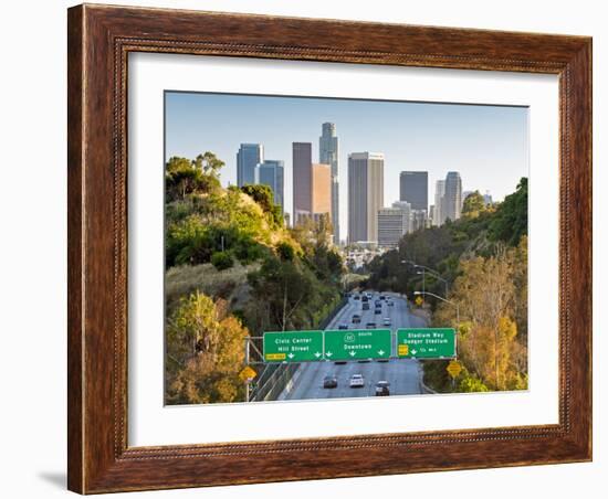 Pasadena Freeway (Ca Highway 110) Leading to Downtown Los Angeles, California, United States of Ame-Gavin Hellier-Framed Photographic Print