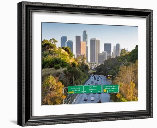 Pasadena Freeway (Ca Highway 110) Leading to Downtown Los Angeles, California, United States of Ame-Gavin Hellier-Framed Photographic Print