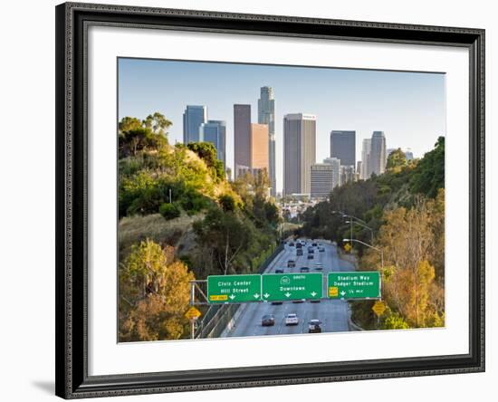 Pasadena Freeway (Ca Highway 110) Leading to Downtown Los Angeles, California, United States of Ame-Gavin Hellier-Framed Photographic Print