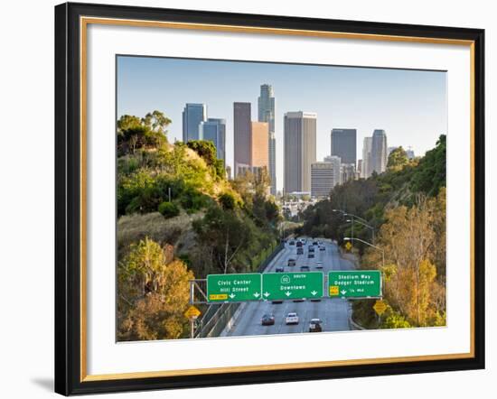 Pasadena Freeway (Ca Highway 110) Leading to Downtown Los Angeles, California, United States of Ame-Gavin Hellier-Framed Photographic Print