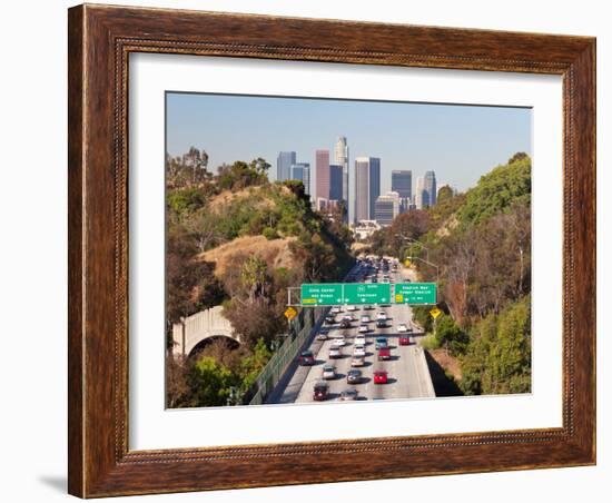 Pasadena Freeway (Ca Highway 110) Leading to Downtown Los Angeles, California, United States of Ame-Gavin Hellier-Framed Photographic Print