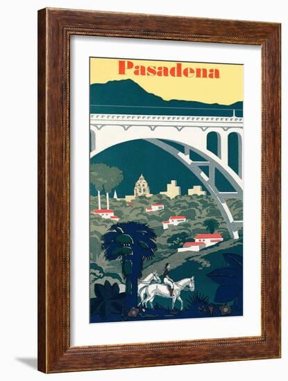 Pasadena Travel Poster-null-Framed Art Print