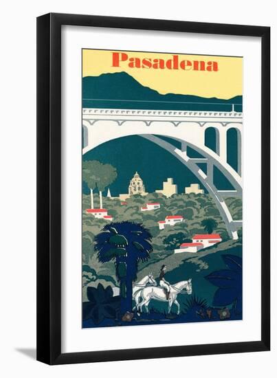 Pasadena Travel Poster-null-Framed Art Print