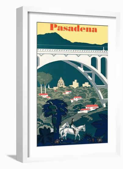 Pasadena Travel Poster-null-Framed Art Print