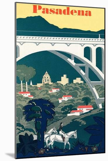 Pasadena Travel Poster-null-Mounted Art Print