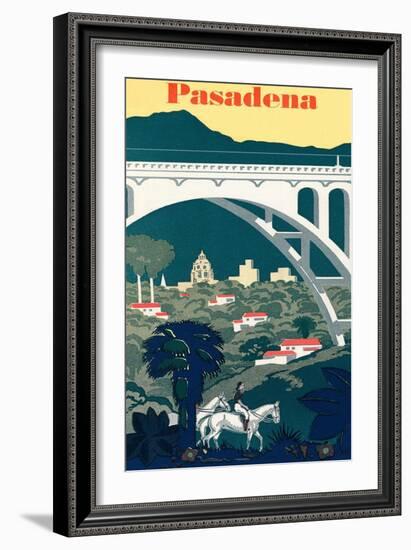 Pasadena Travel Poster-null-Framed Art Print