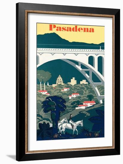 Pasadena Travel Poster-null-Framed Premium Giclee Print